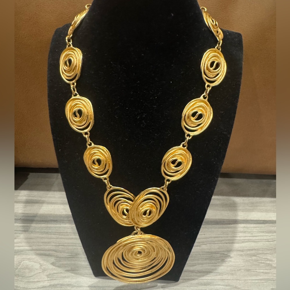 Balenciaga Vintage Gold Swirl Necklace